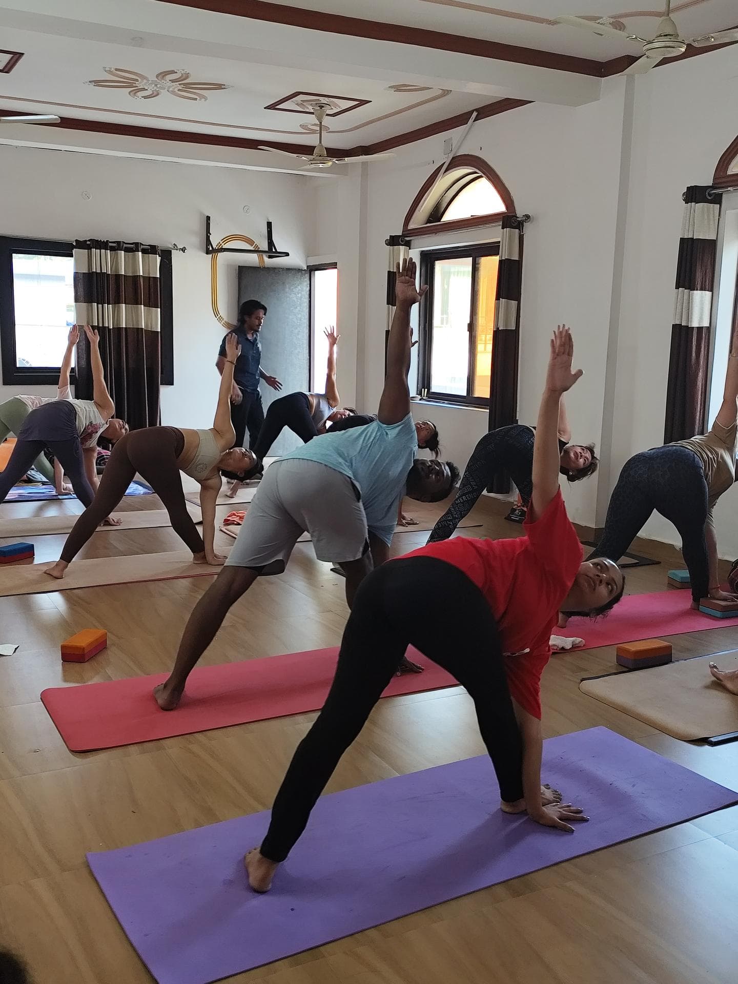 Group yoga session