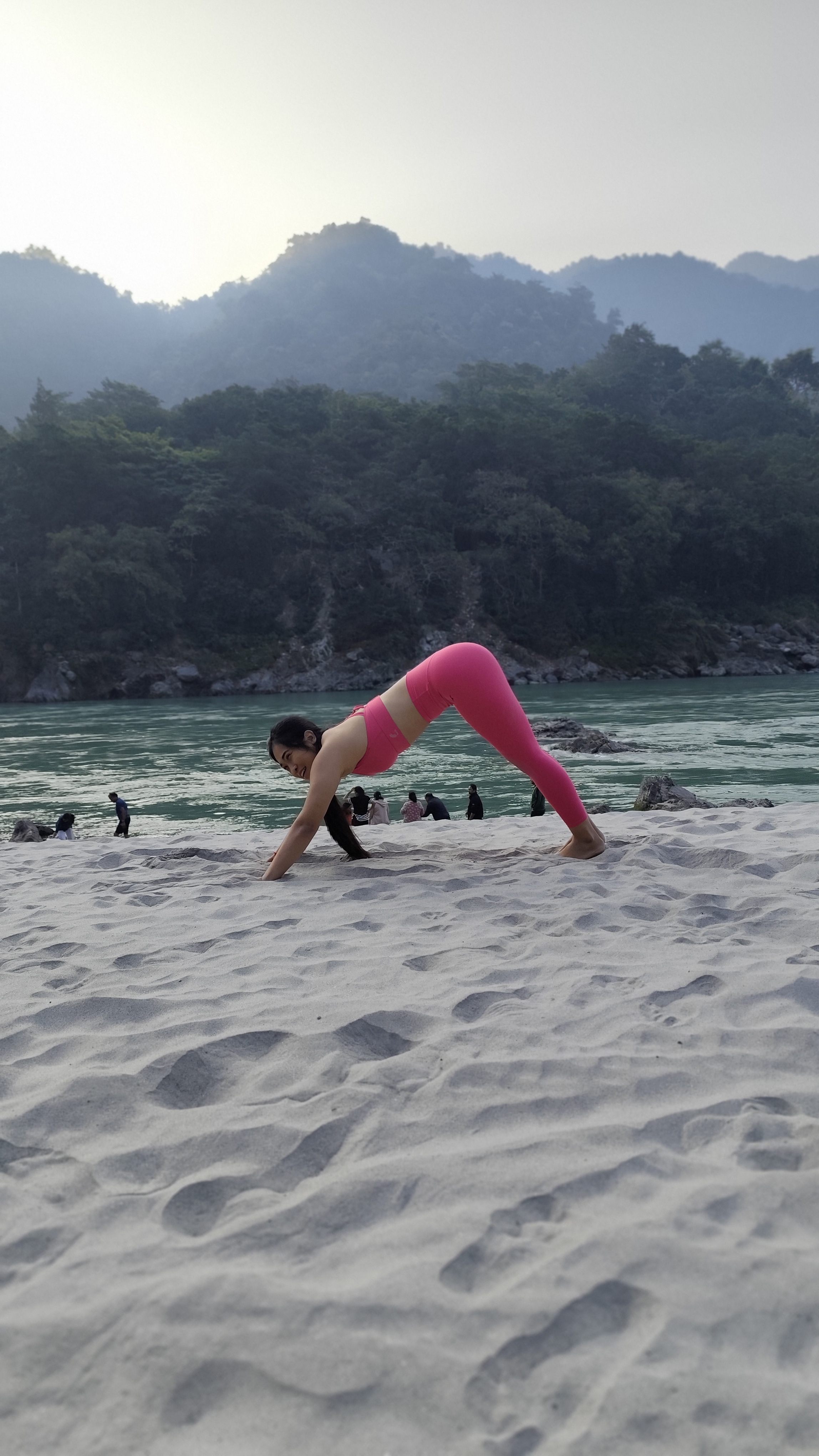 Outdoor yoga session